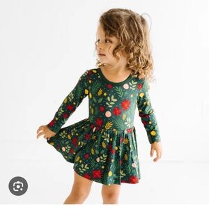 Little Sleepies Christmas Holly Jolly Twirl Dress